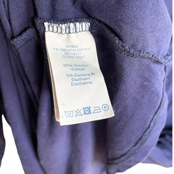 Boden Size 6R Navy Blue 3/4 Sleeve Fixed Wrap V-Neck Jersey Dress - Picture 5 of 6